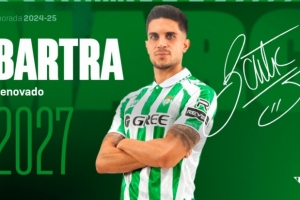 F1直播-官方：皇家贝蒂斯与西班牙中后卫巴尔特拉续约至2027年